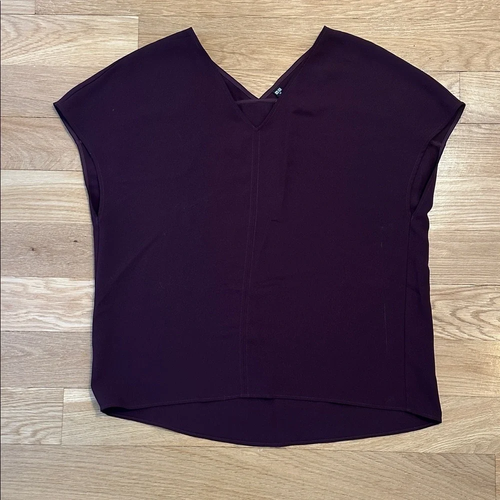 Uniqlo Burgundy V-Neck Blouse